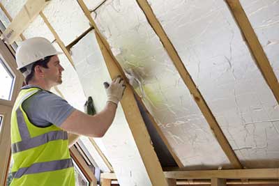 Roof insulation with Aluminium Dachisolierung mit Alu